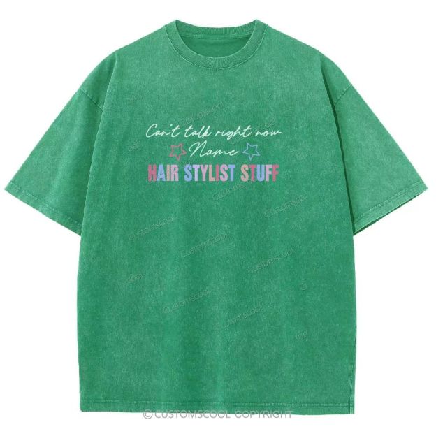 Comb Scissors Hair Dryer Addcustom Unisex Fit Washed T-Shirt Customscool
