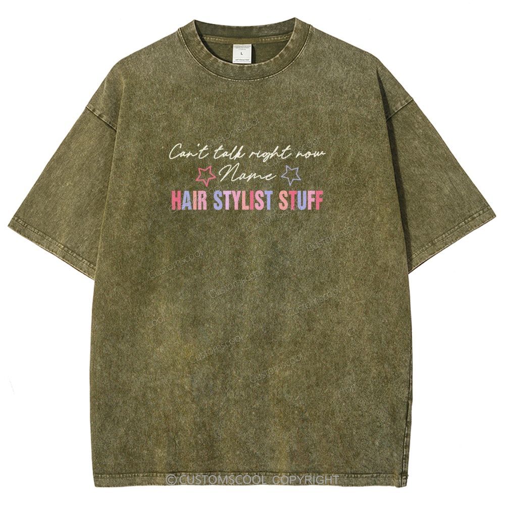 Comb Scissors Hair Dryer Addcustom Unisex Fit Washed T-Shirt Customscool