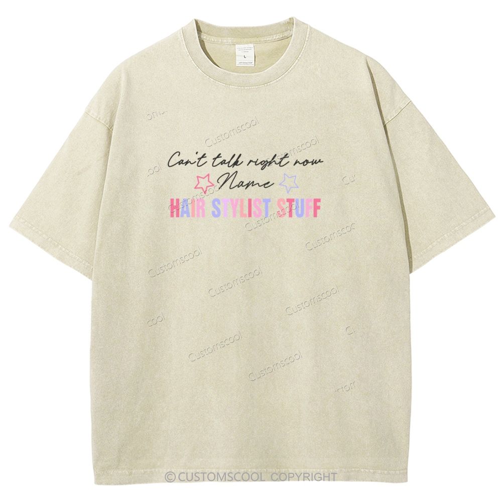 Comb Scissors Hair Dryer Addcustom Unisex Fit Washed T-Shirt Customscool