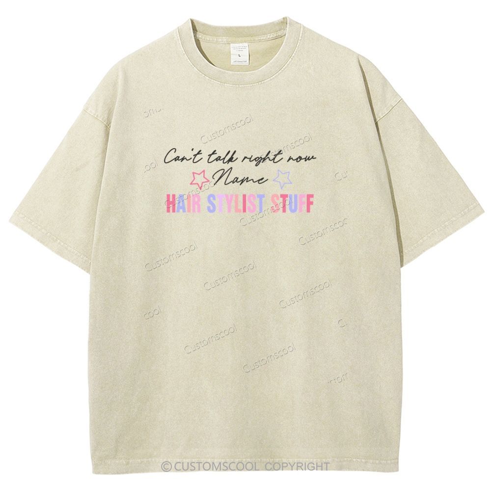Comb Scissors Hair Dryer Addcustom Unisex Fit Washed T-Shirt Customscool