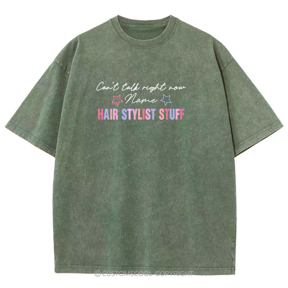 Comb Scissors Hair Dryer Addcustom Unisex Fit Washed T-Shirt Customscool