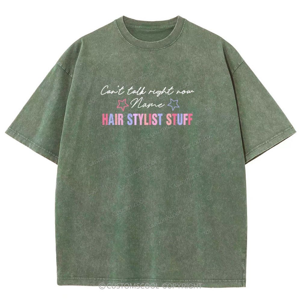Comb Scissors Hair Dryer Addcustom Unisex Fit Washed T-Shirt Customscool
