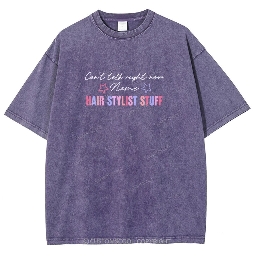 Comb Scissors Hair Dryer Addcustom Unisex Fit Washed T-Shirt Customscool