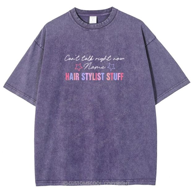 Comb Scissors Hair Dryer Addcustom Unisex Fit Washed T-Shirt Customscool