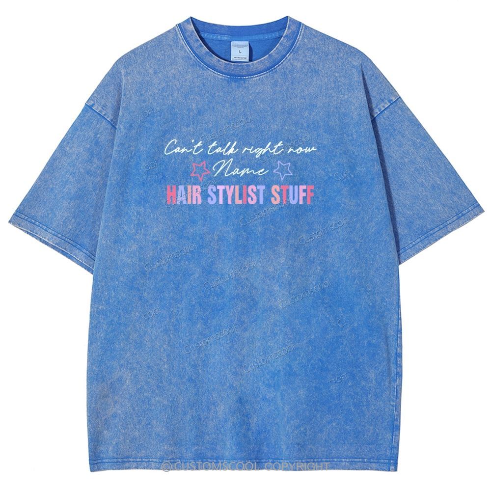 Comb Scissors Hair Dryer Addcustom Unisex Fit Washed T-Shirt Customscool