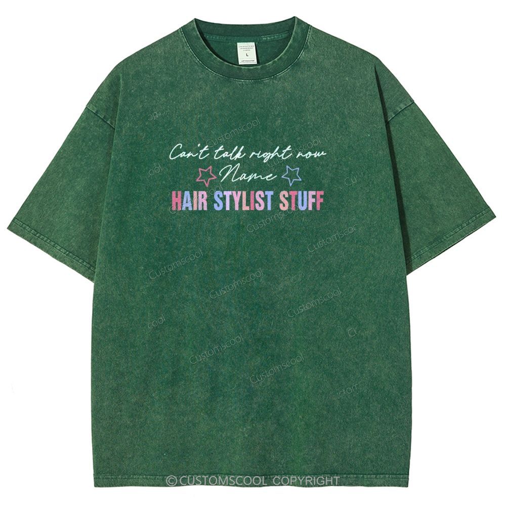 Comb Scissors Hair Dryer Addcustom Unisex Fit Washed T-Shirt Customscool