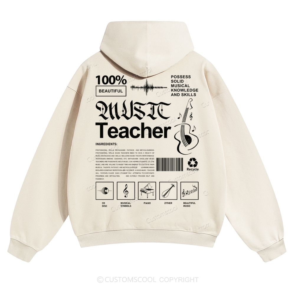 Music Teacher Solid Color Hoodie