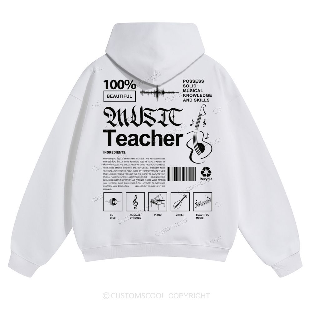 Music Teacher Solid Color Hoodie