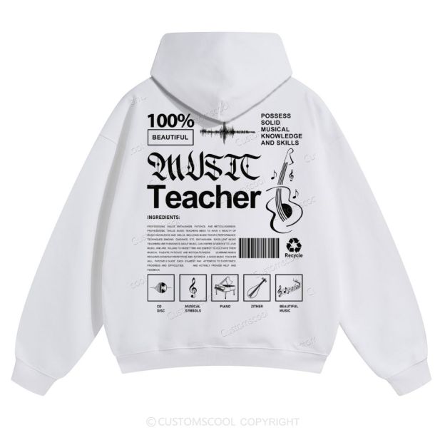 Music Teacher Solid Color Hoodie