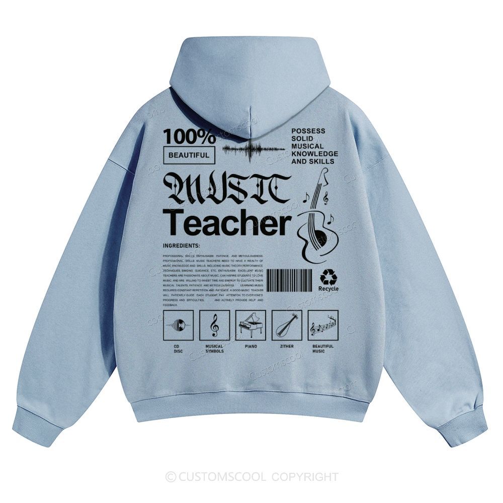 Music Teacher Solid Color Hoodie