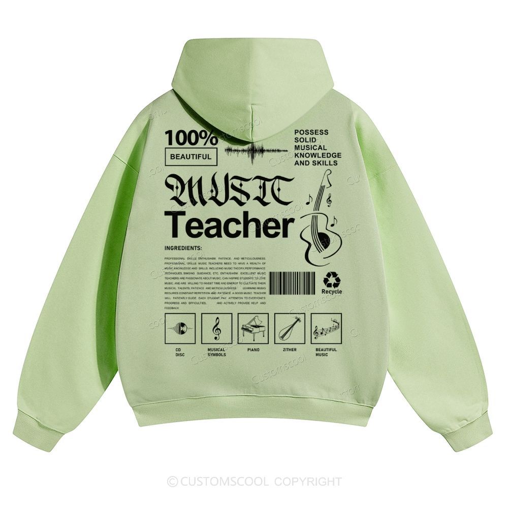 Music Teacher Solid Color Hoodie