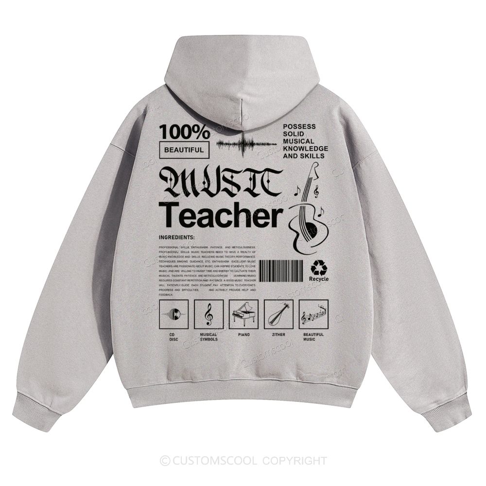 Music Teacher Solid Color Hoodie