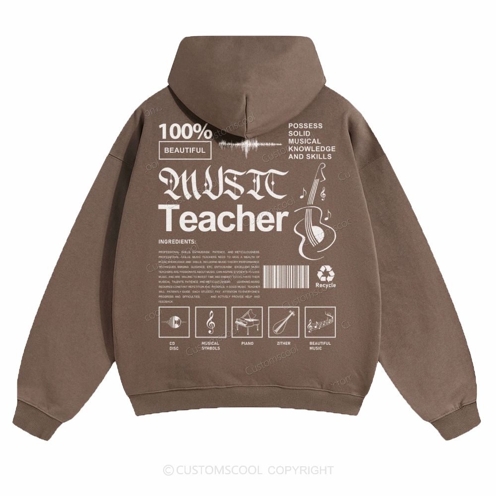 Music Teacher Solid Color Hoodie