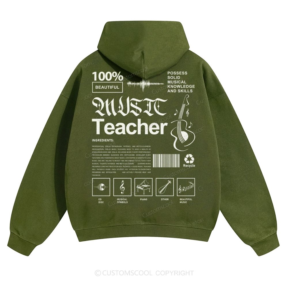 Music Teacher Solid Color Hoodie