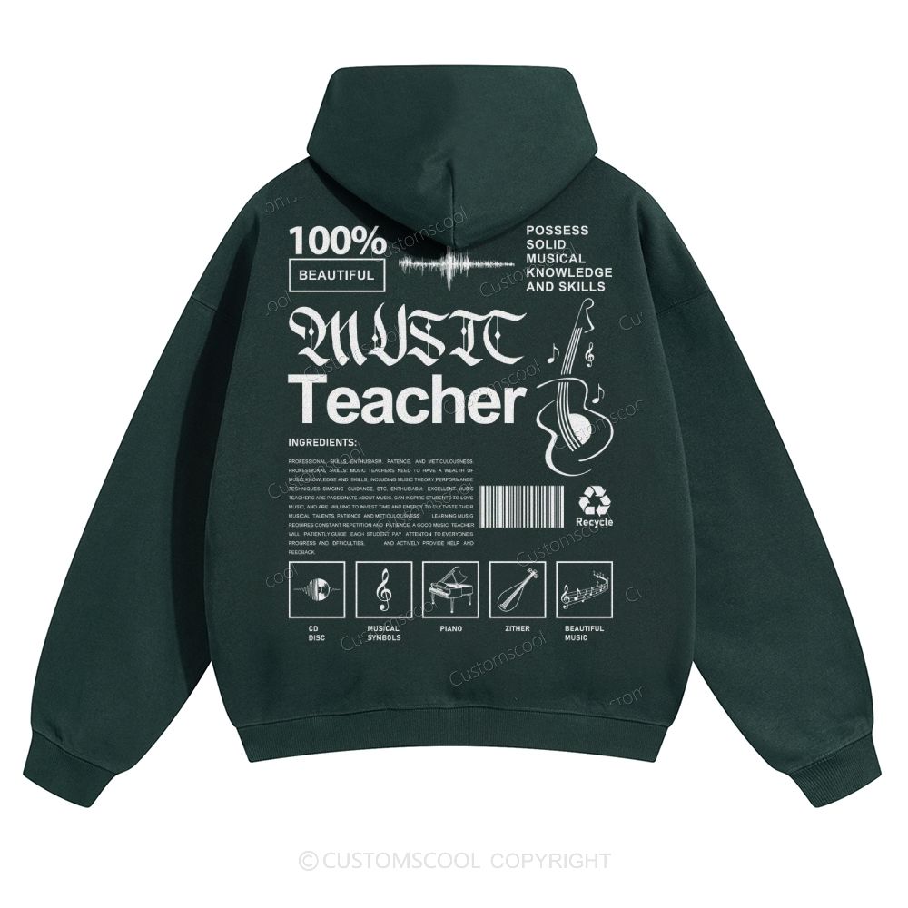 Music Teacher Solid Color Hoodie