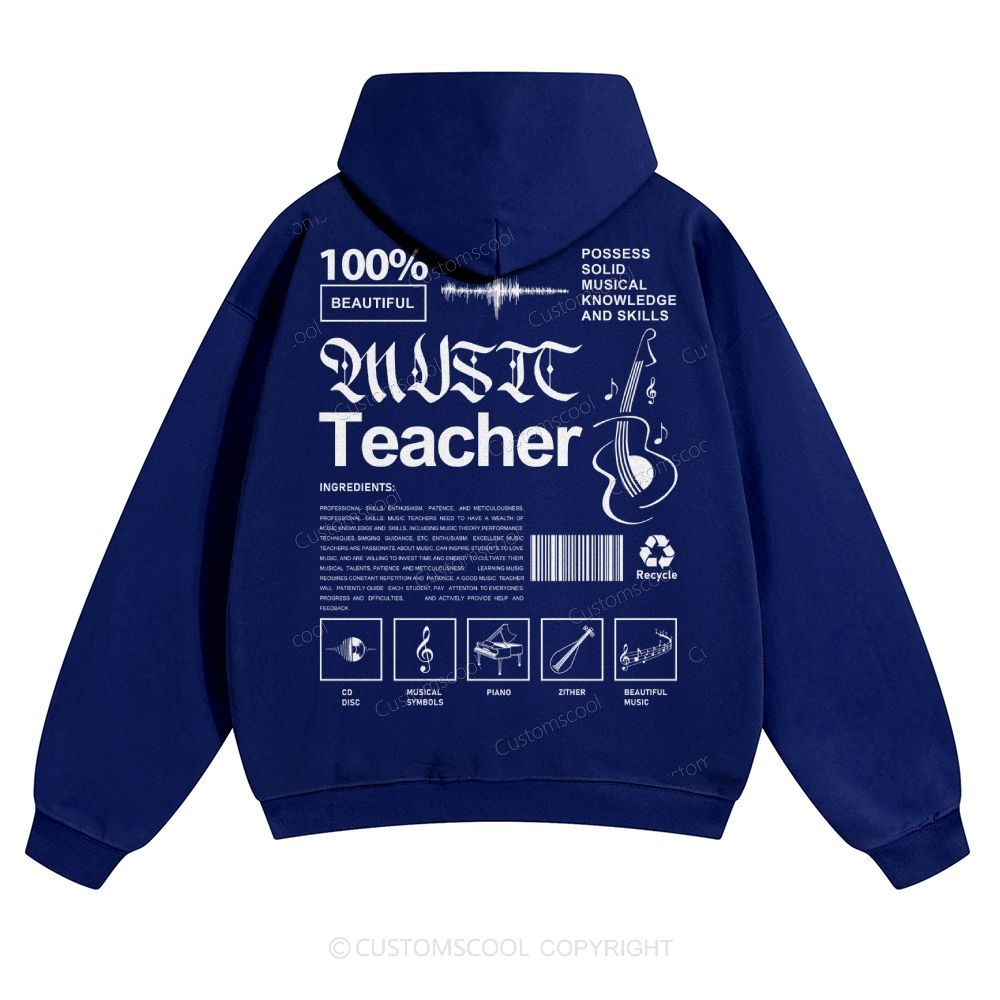 Music Teacher Solid Color Hoodie