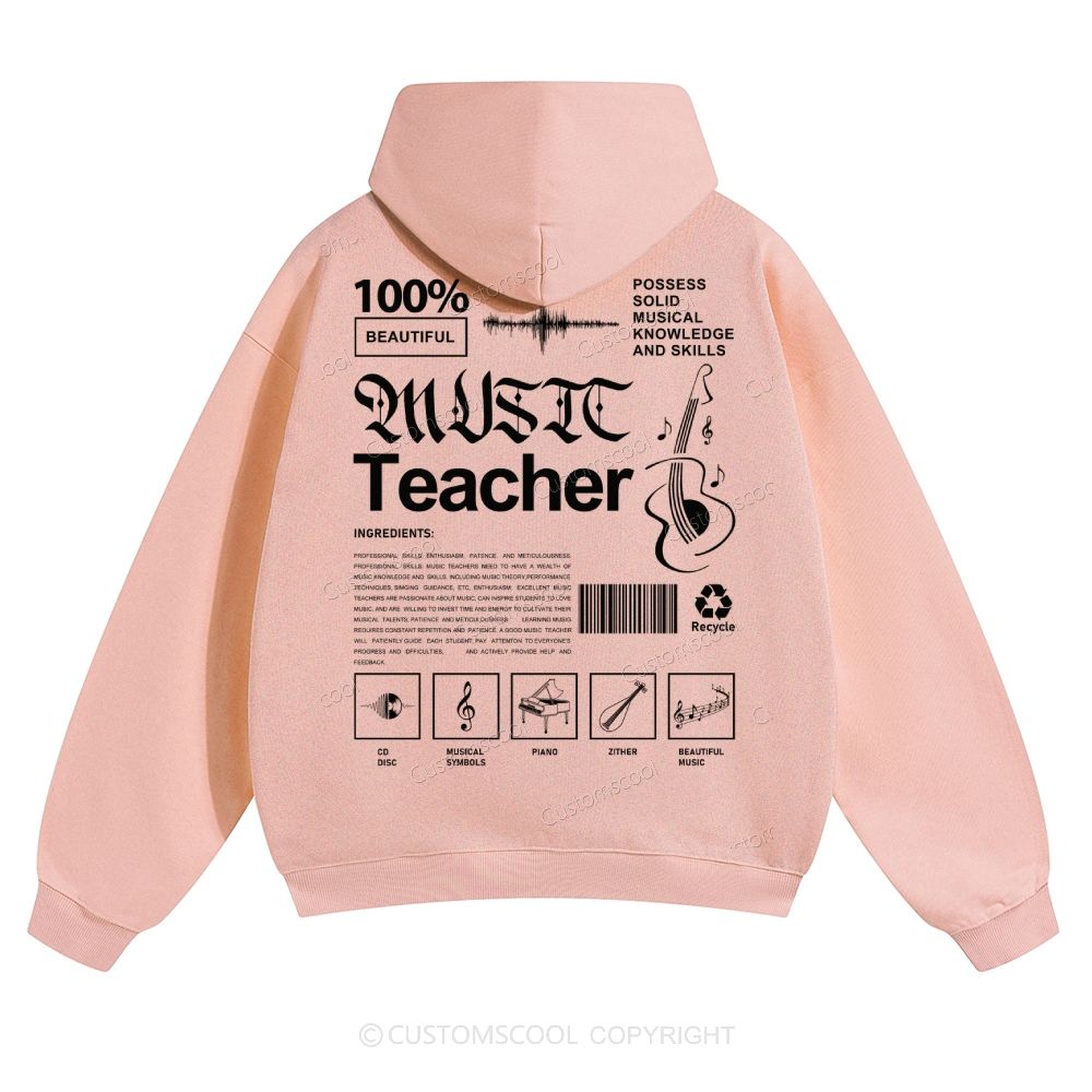 Music Teacher Solid Color Hoodie