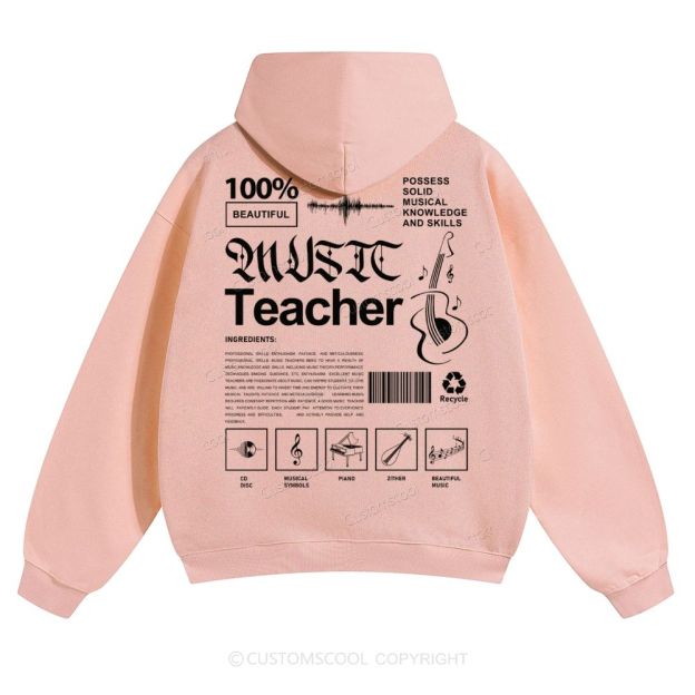 Music Teacher Solid Color Hoodie