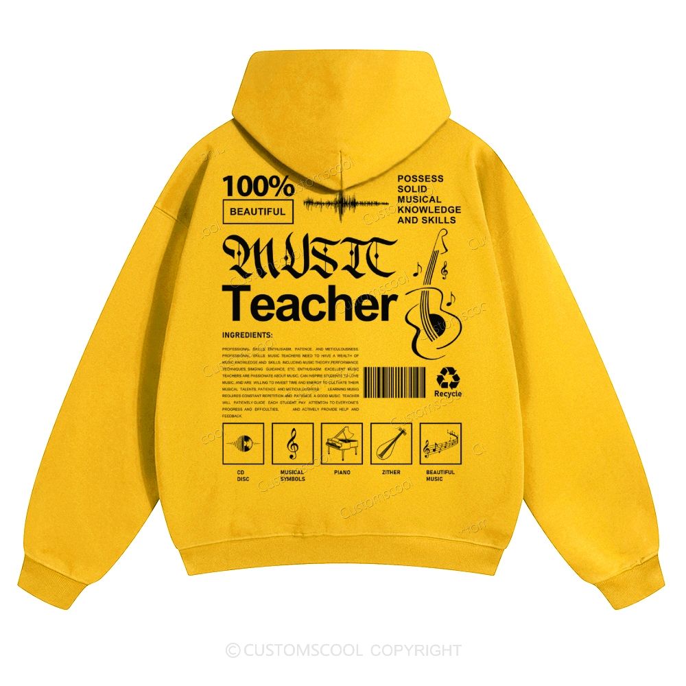 Music Teacher Solid Color Hoodie