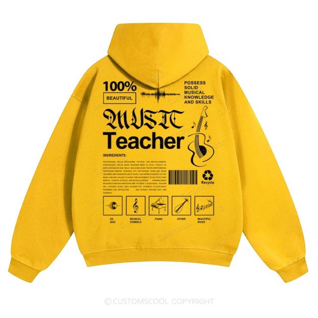 Music Teacher Solid Color Hoodie