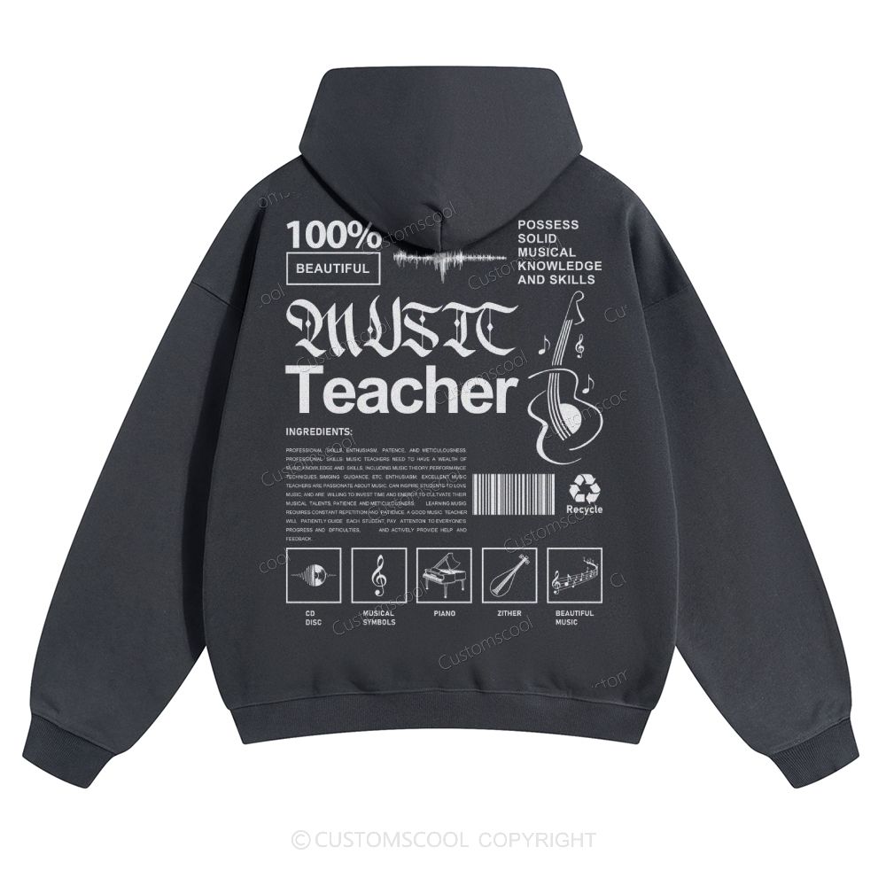 Music Teacher Solid Color Hoodie