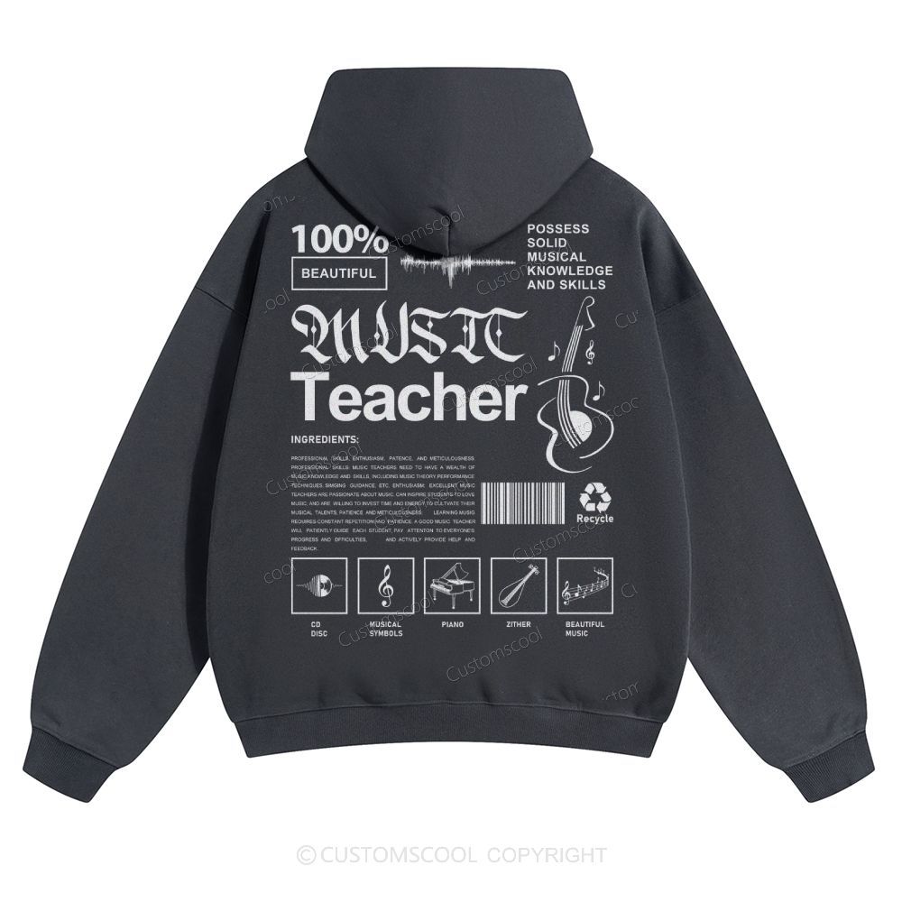 Music Teacher Solid Color Hoodie