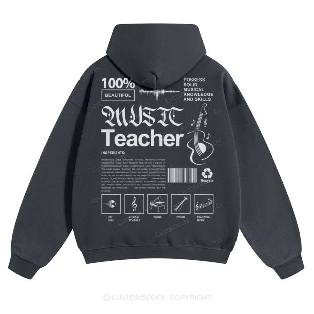 Music Teacher Solid Color Hoodie
