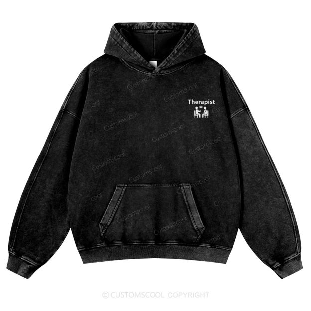 Therapist Casual Washed Hoodie