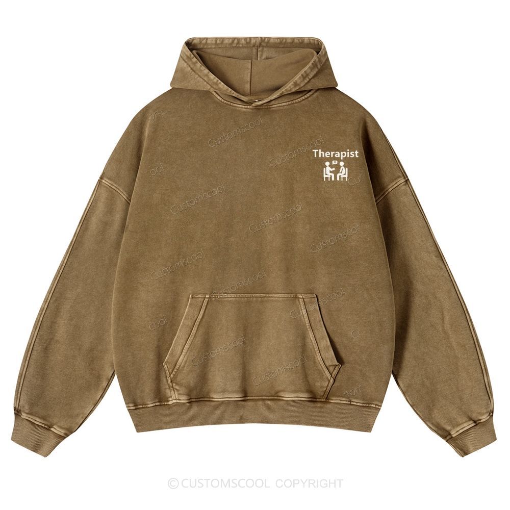 Therapist Casual Washed Hoodie