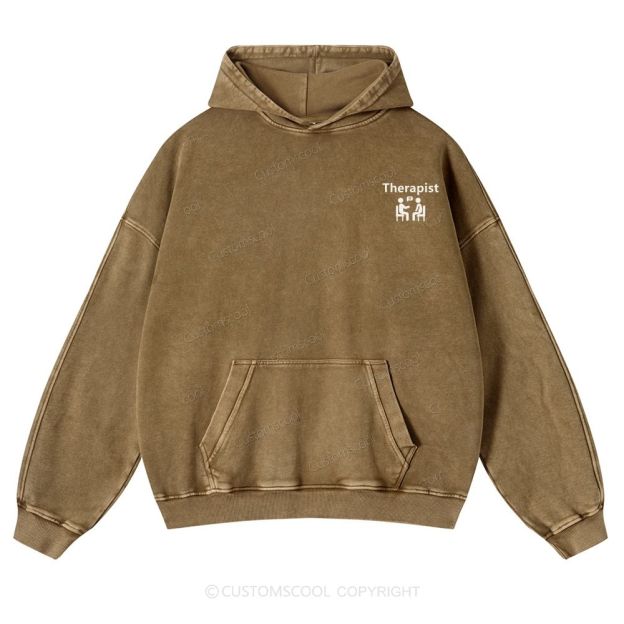 Therapist Casual Washed Hoodie