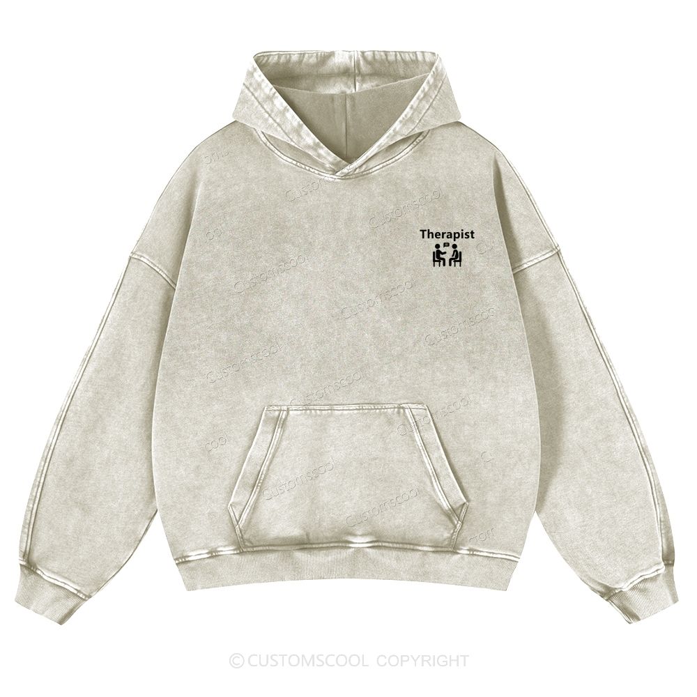 Therapist Casual Washed Hoodie