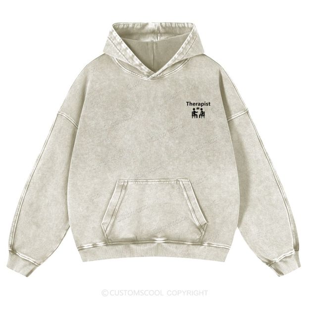 Therapist Casual Washed Hoodie