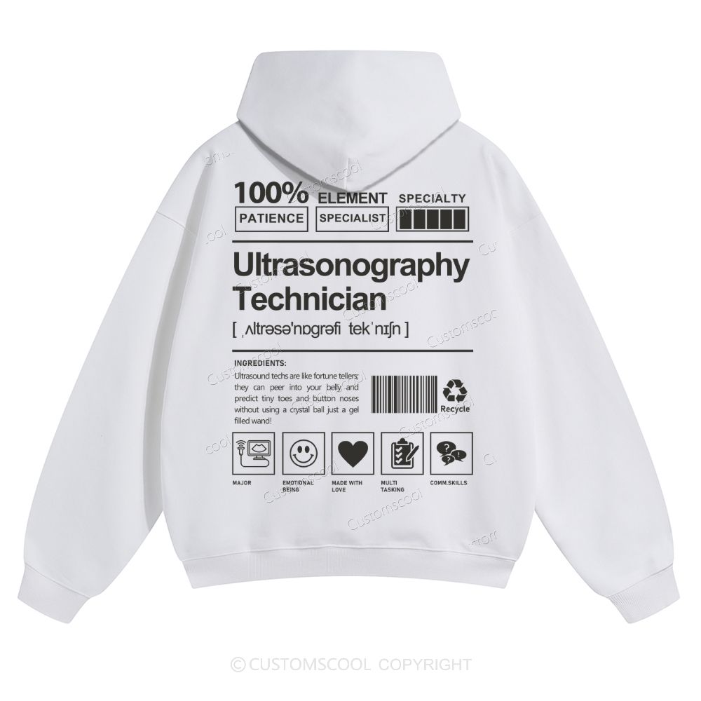 Ultrasonography Technician Solid Color Hoodie