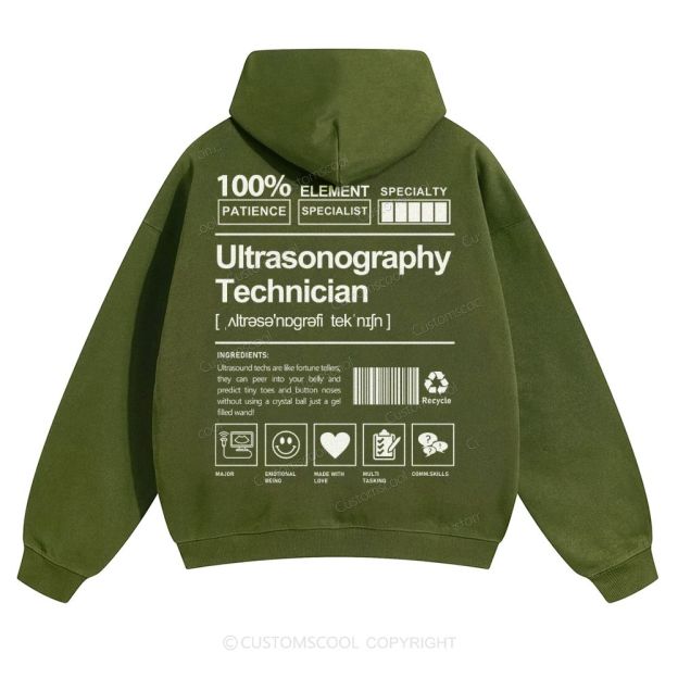 Ultrasonography Technician Solid Color Hoodie