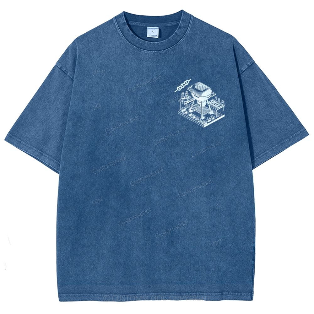 BBQ Unisex Fit Washed T-Shirt Customscool