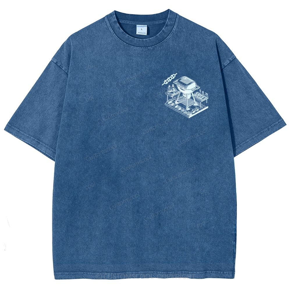 BBQ Unisex Fit Washed T-Shirt Customscool