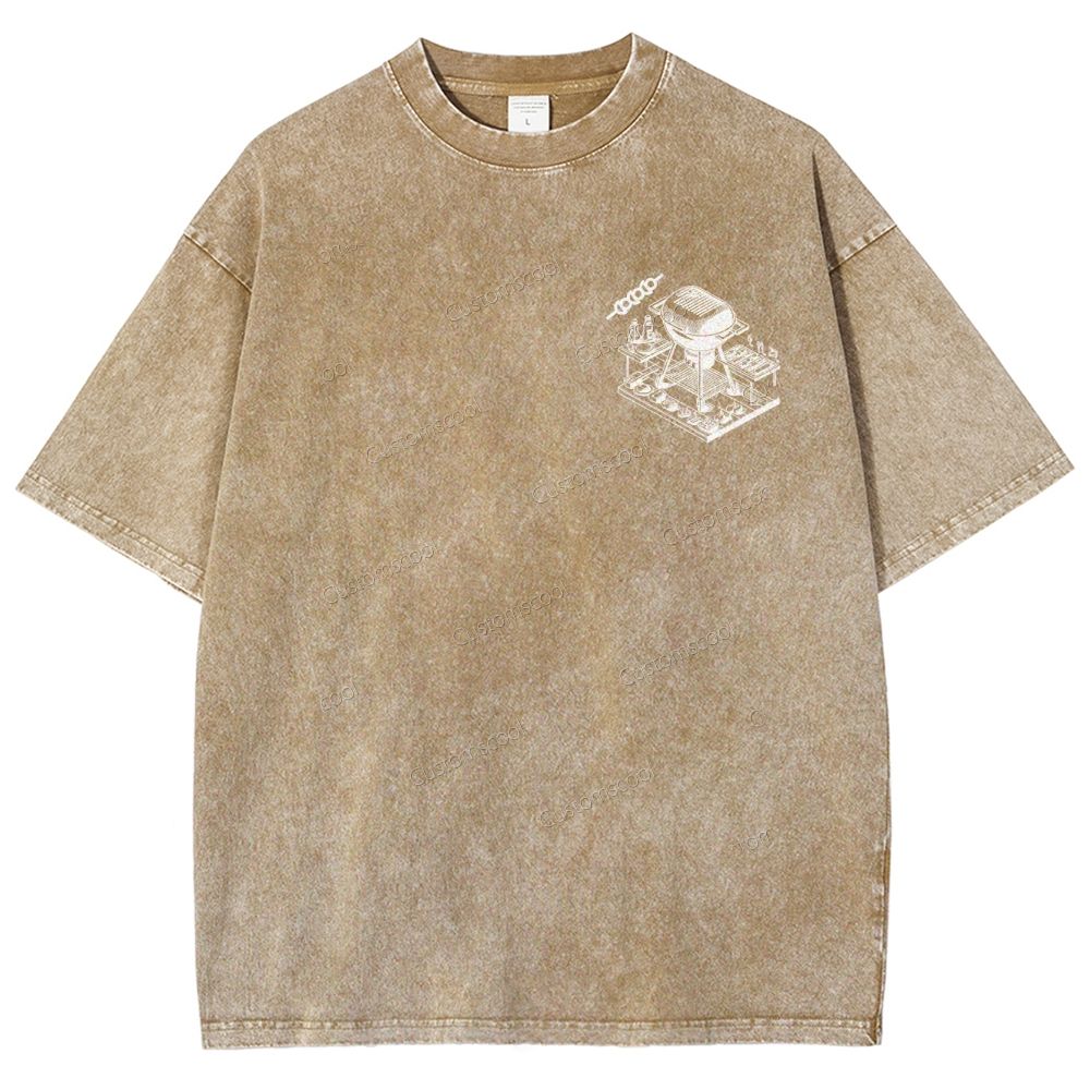 BBQ Unisex Fit Washed T-Shirt Customscool