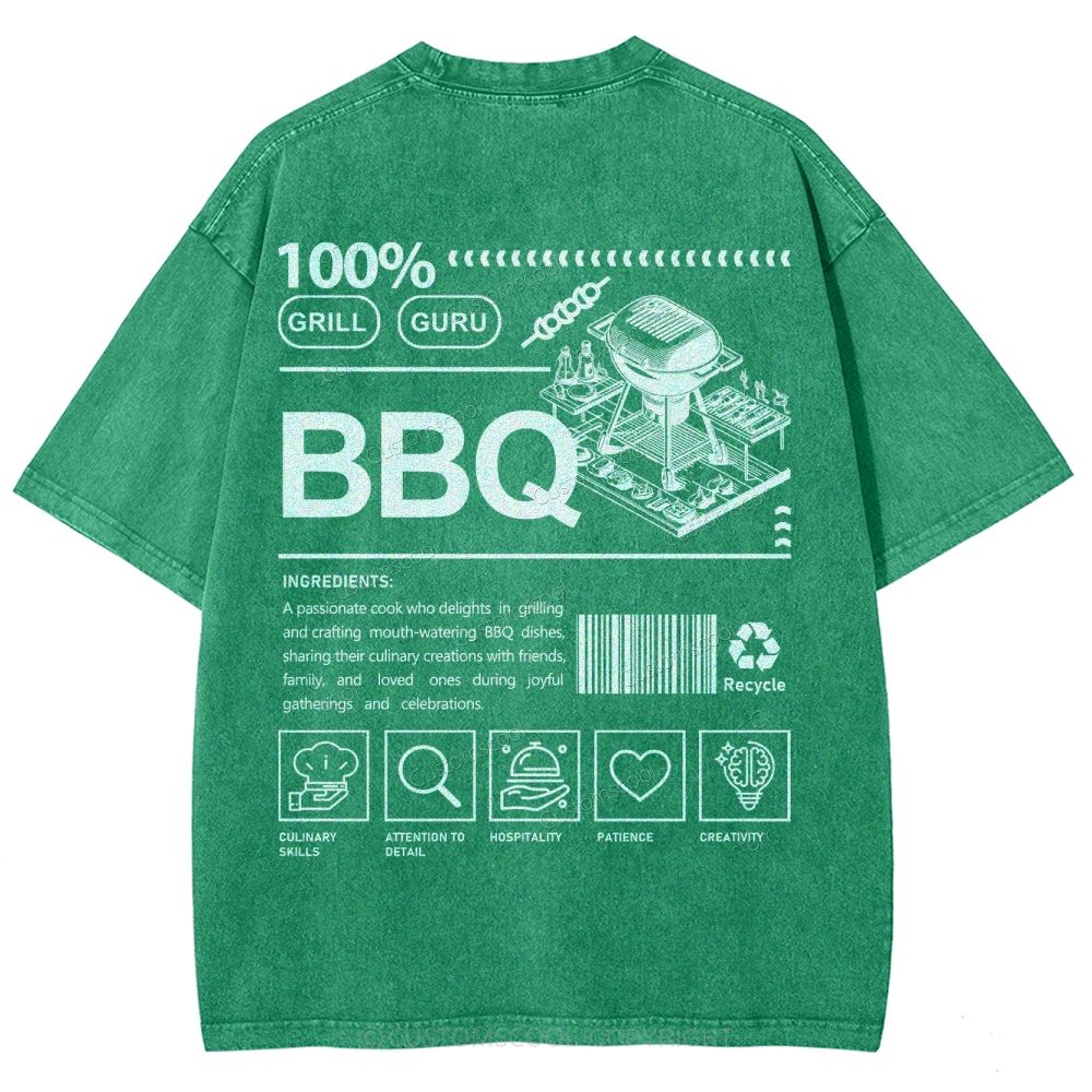 BBQ Unisex Fit Washed T-Shirt Customscool