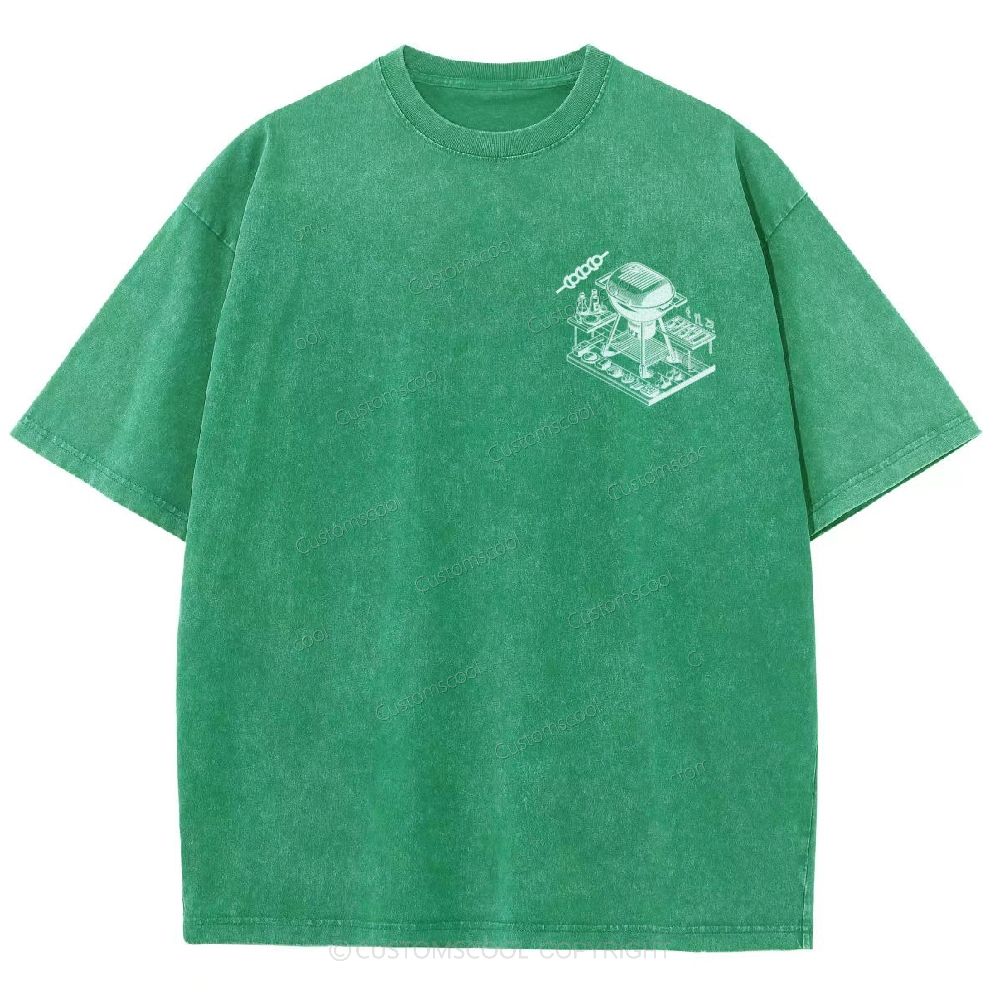 BBQ Unisex Fit Washed T-Shirt Customscool