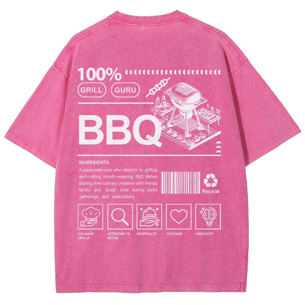 BBQ Unisex Fit Washed T-Shirt Customscool