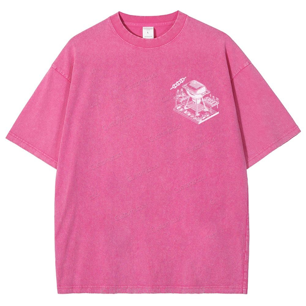 BBQ Unisex Fit Washed T-Shirt Customscool