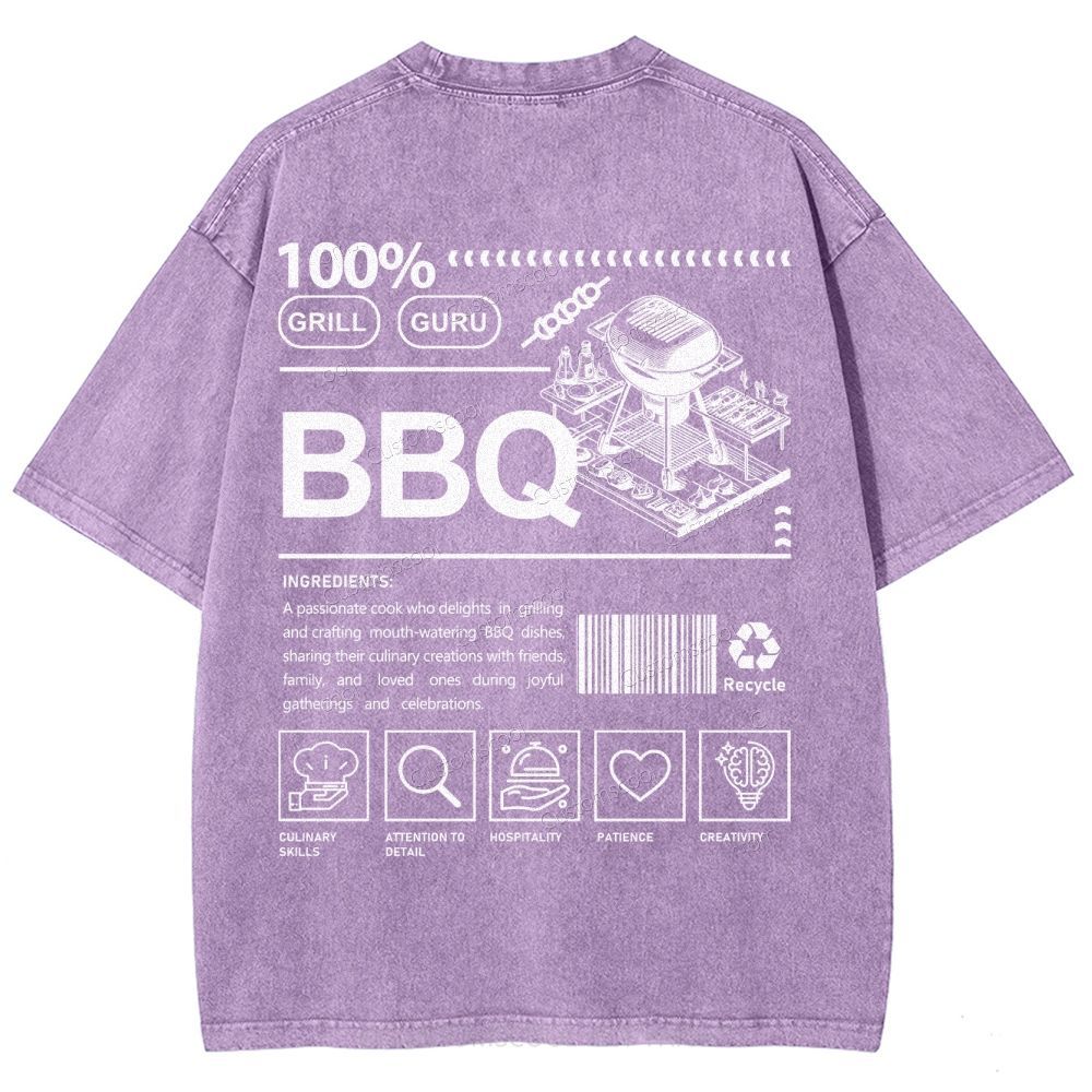 BBQ Unisex Fit Washed T-Shirt Customscool