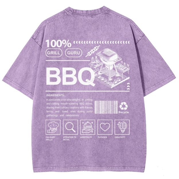 BBQ Unisex Fit Washed T-Shirt Customscool