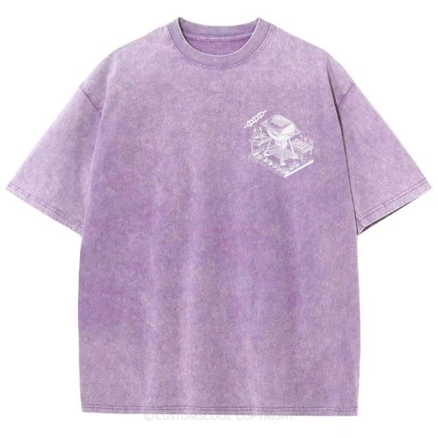 BBQ Unisex Fit Washed T-Shirt Customscool