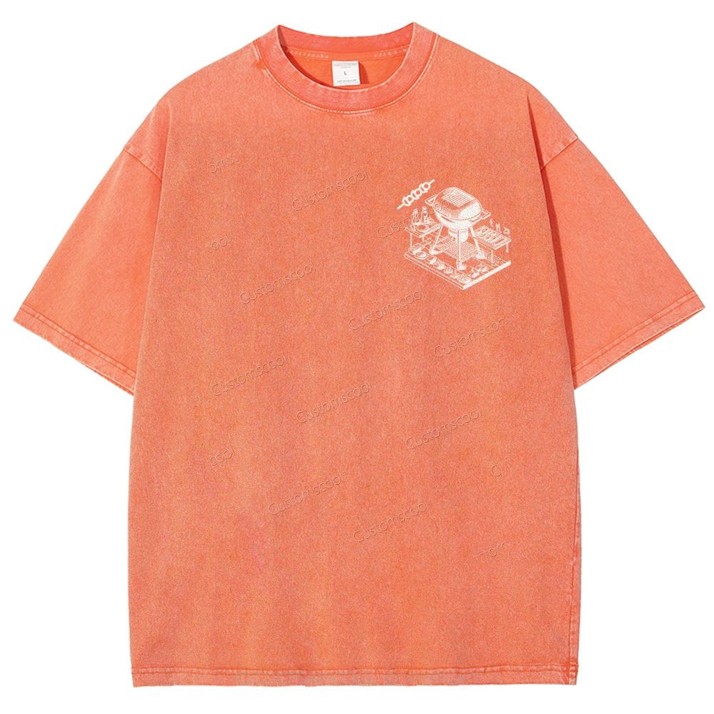 BBQ Unisex Fit Washed T-Shirt Customscool