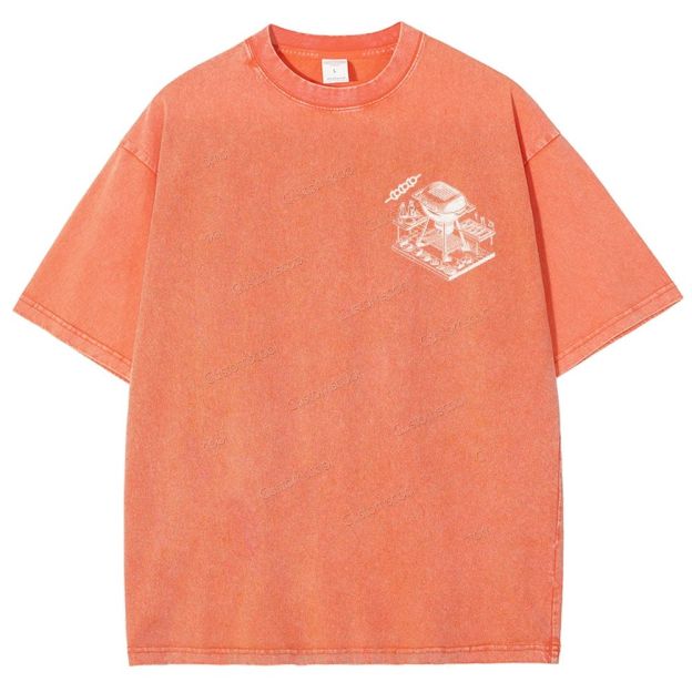 BBQ Unisex Fit Washed T-Shirt Customscool