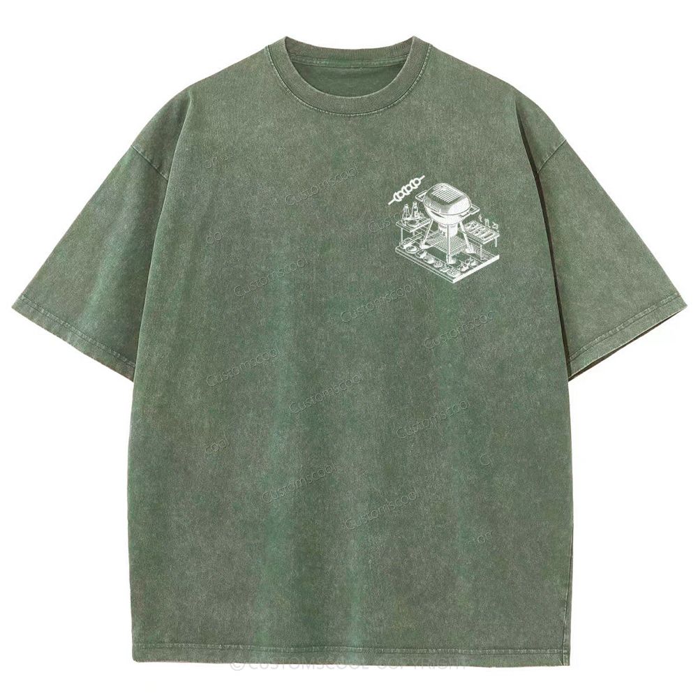 BBQ Unisex Fit Washed T-Shirt Customscool