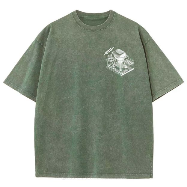 BBQ Unisex Fit Washed T-Shirt Customscool