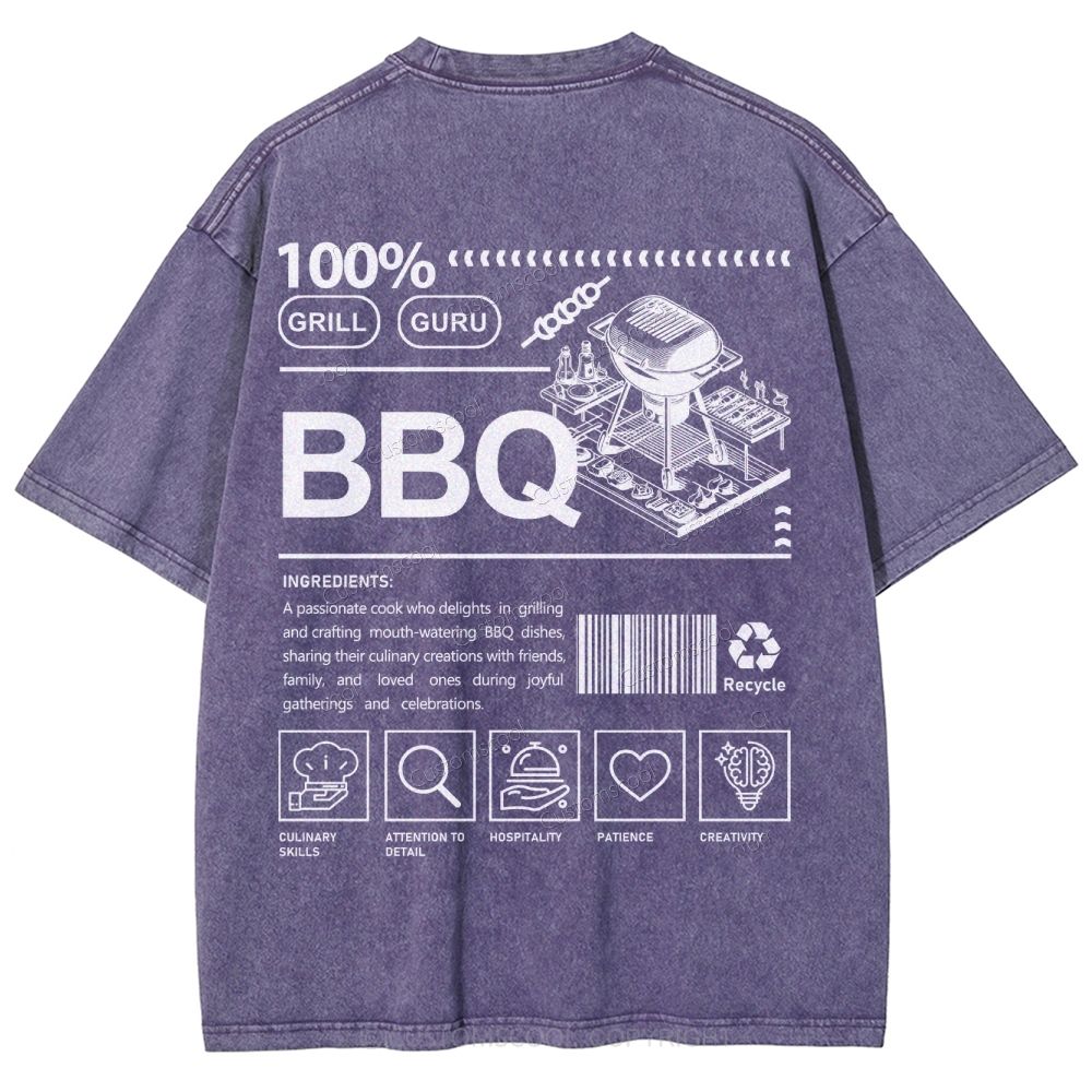 BBQ Unisex Fit Washed T-Shirt Customscool