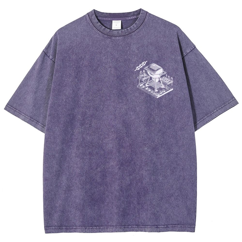 BBQ Unisex Fit Washed T-Shirt Customscool